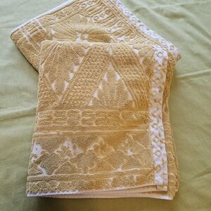 Elegant Gold and White Patterned Towel